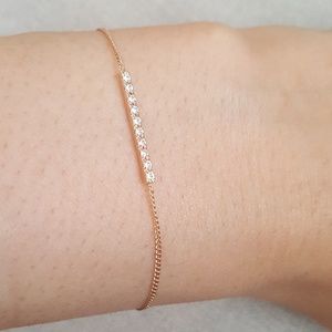 14 k rose gold bar bracelet